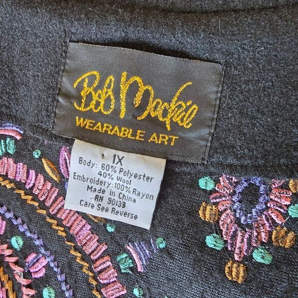 Bob Mackie Blazer Jacket Paisley Embroidered Size 1X Wool Blend Westerncore - Picture 10 of 12